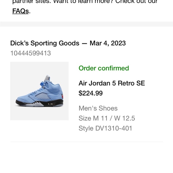 Size: 11 Jordan 5 Retro University Blues - Picture 9 of 9